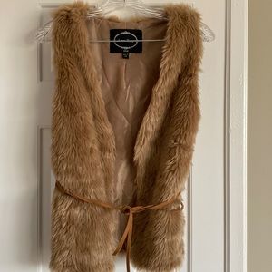 Adorable Faux Fur Dress with Rawhide Belt